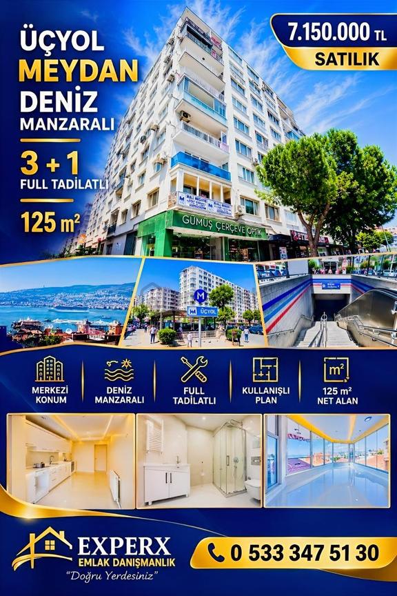 Fırsat Üçyol İnönü Cad. Deniz Manzaralı Satılık 3+1 Geniş Daire 2
