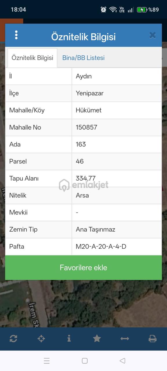 Yenipazar Hükümet Mahallesi Toplam 3 Adet Arsa Satılık 334 M² Arsalar 1