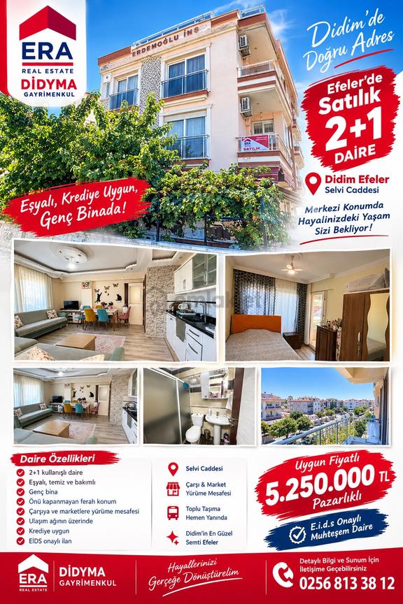 Didim Efeler De Satılık 2+1 Eşyalı Daire 1