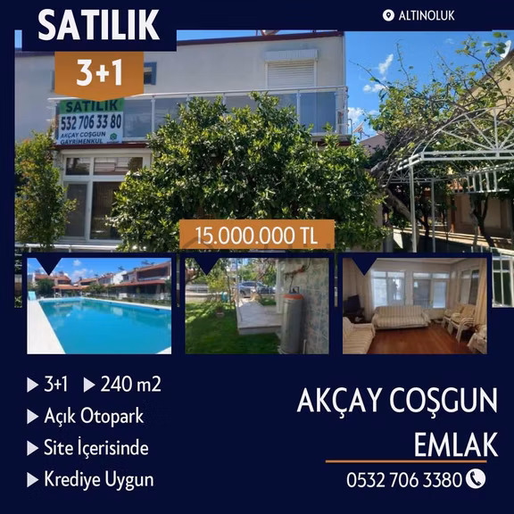 Akçay Coşgun Emlak'tan Denize 300m Site İçerisinde Havuzlu Villa 1