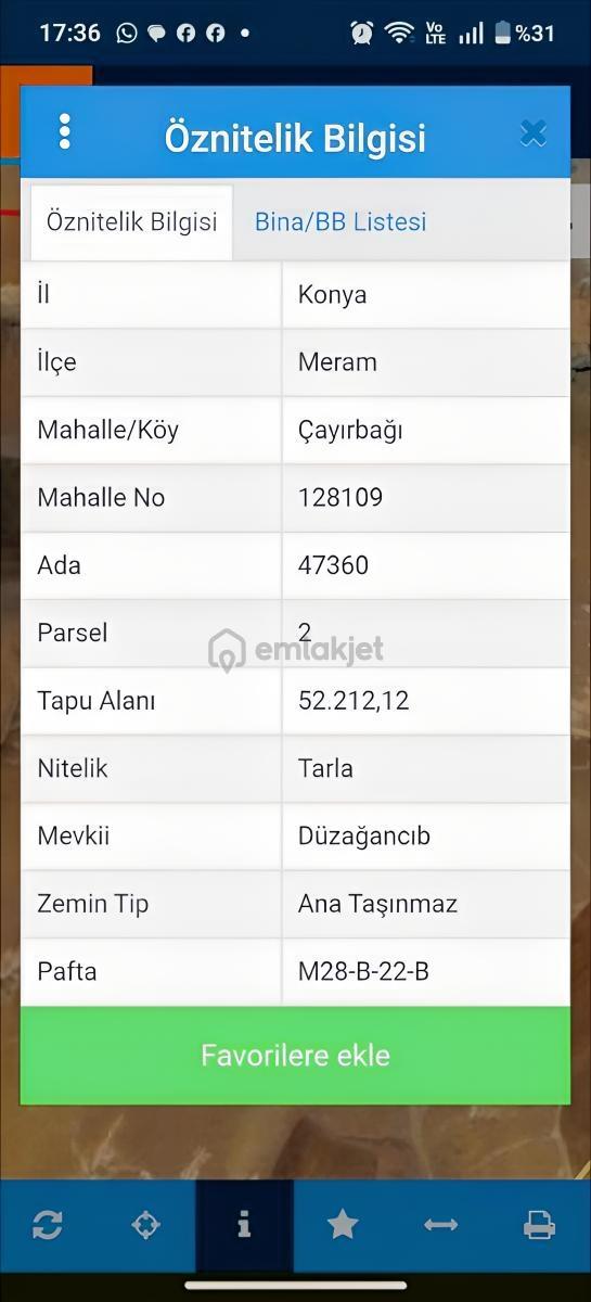 Çayırbağında 1000 M² Hisseli Satılık Tarla 1