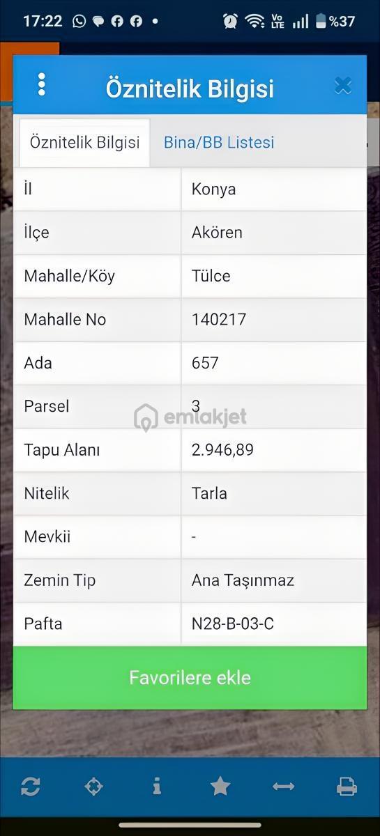 Akören'de 2.936 M² Kendinize Ait Müstakil Tarla 1