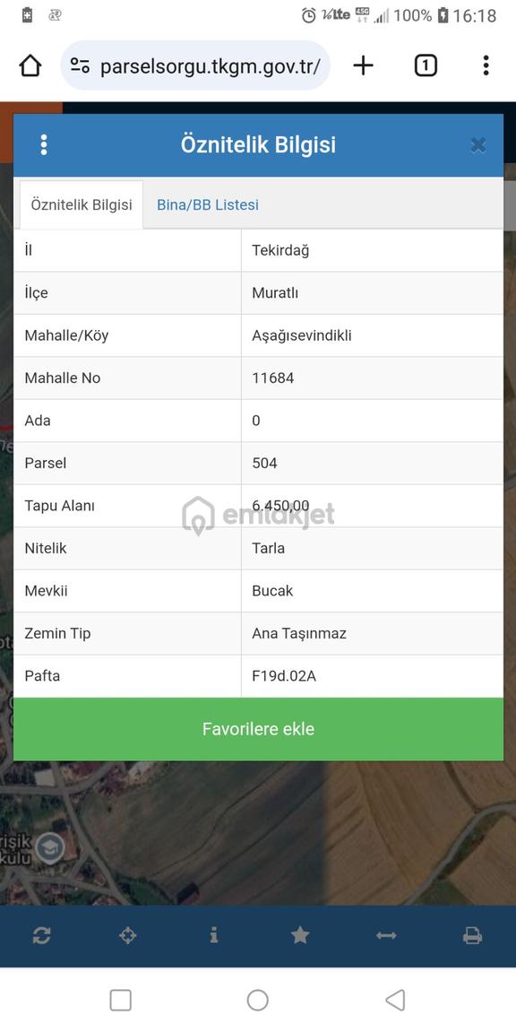 Aşağı Sevindikli Satılık Tarla 1