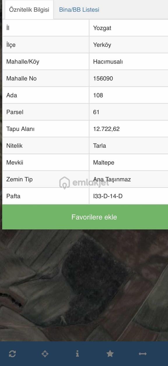 Yozgat-yerköy-hacımusalı'da 12.722 M2 Satılık Tarla 1