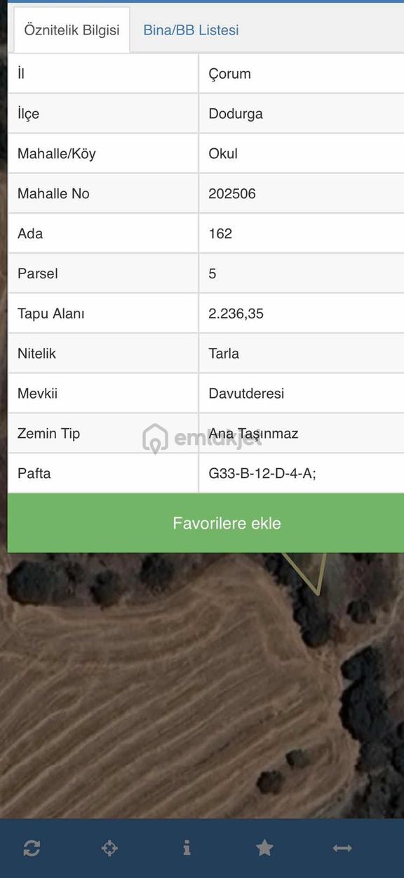Çorum Dodurga Mevkiinde Satılık Tarla 1