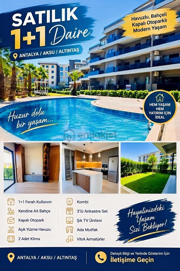 Altıntaşta Kapalı Otoparklı İskanlı 1+1 Daire Ultra Lüx 2