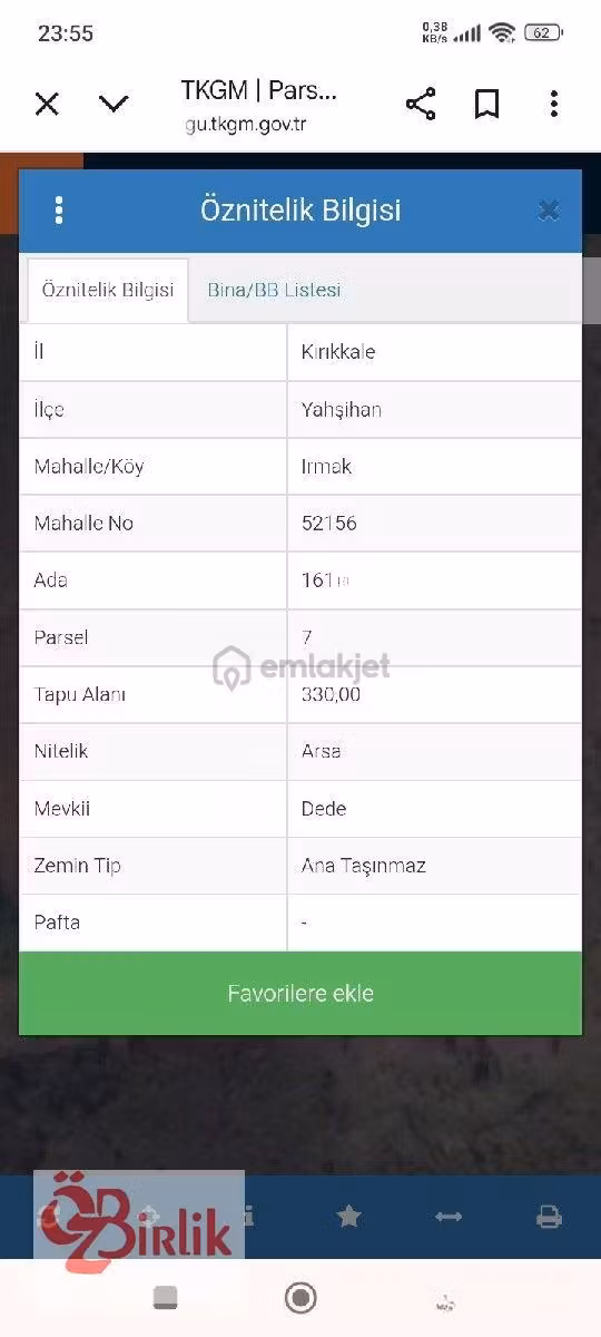 Kırıkkale Irmak Da Satılık İmarlı Villa Arsası 2