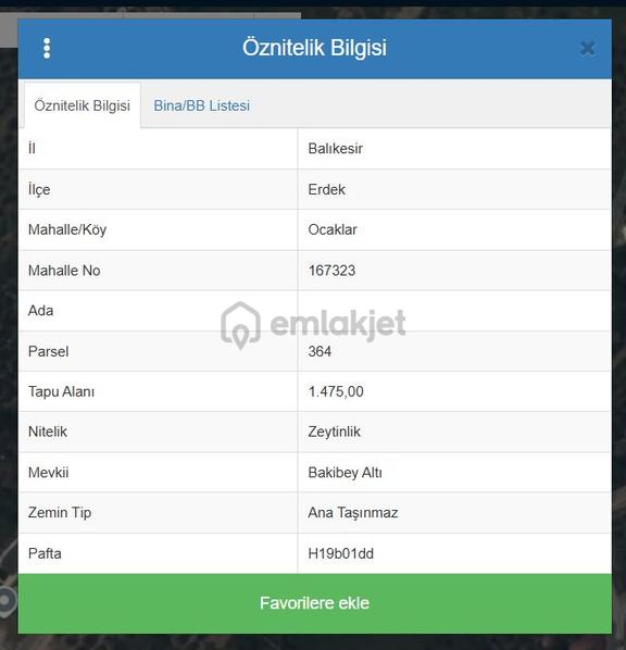 Erdek Ocaklar'da Satılık 1475 M² Elektrik Su Bulunan İmara Sıfır Zeytinlik 1