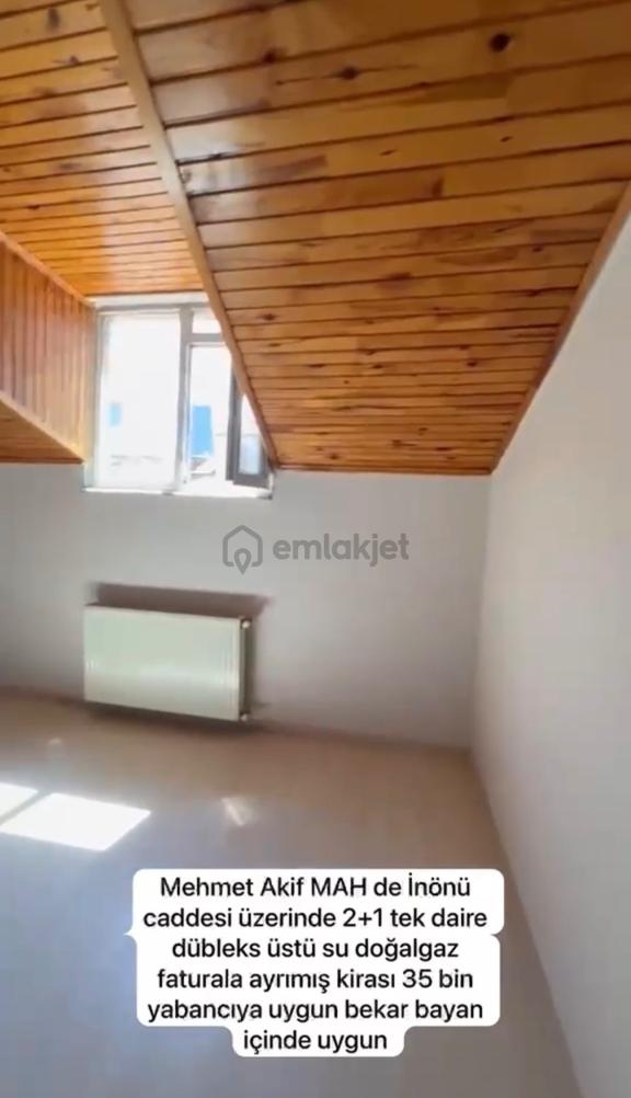 2+1 Dubleks Üstü Faturalar Ayrı Kiralık Daire