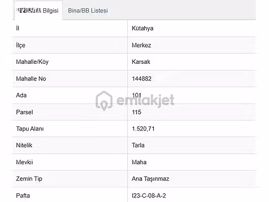 Yerleşim Yanında 1520 M² Ekime Biçime Uygun Arazi Karsak Mah. 2