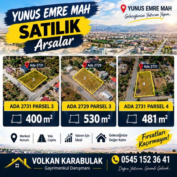 Adıyaman Yunus Emre Mahallesi Satılık 481 M² İmarlı Arsa 1