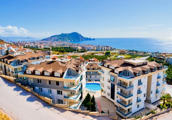 Alanya Dinekte Site İçi Deniz Manzaralı Satılık 3+1 Daire 1