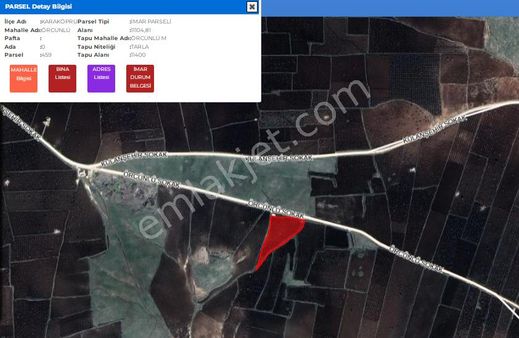 Babacandan Örcünlü'de Yola Sıfır Satılık 11.400m2 Tarla