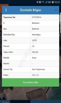 Edremit Hamidiye De Satilik Arsa