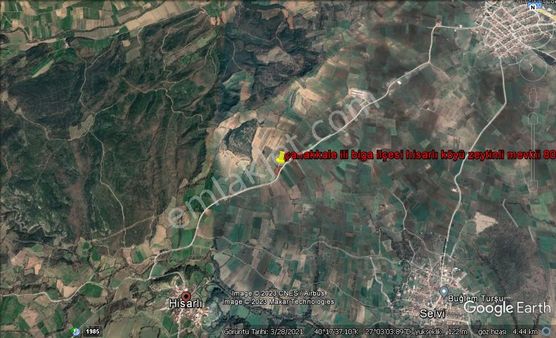 Biga Hisarlı Köyünde 4.250 M. Tarla