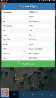 Kızılcahamam Pazarda 5308 M2 Satılık Kıymetli Arazi