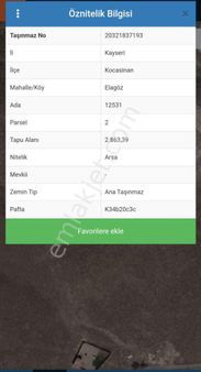Kocasinan Elagöz Mahallesi'nde Satılık Villa Parseli