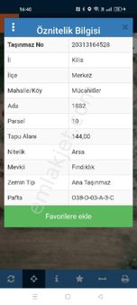 Kilis Merkez Mücahitler Mahallesi'nde Satılık B3 Arsa