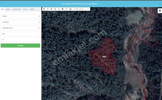 Osmaneli Belenalan Köyünde 8200 M2 Tarla 500 000tl