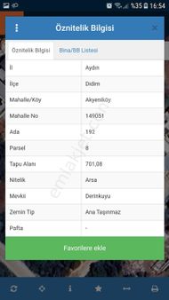 Akçinler Emlaktan Aydın-didim/akyeniköy(yeşiltepe) Satılık Villa Arsası