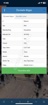 Mersin Mut Kavaközü Köyü Satlık Tarla