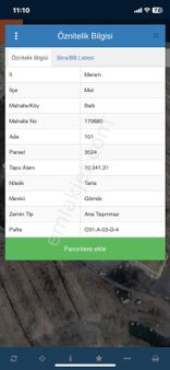 Mersin Mut Ballı Köyü Satlık Tarla