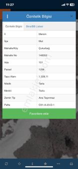 Mersin Mut Çukurbağ Köyü Satlık Tarla