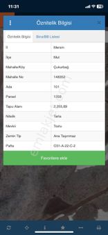 Mersin Mut Çukurbağ Satlık Tarla