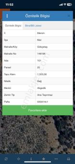 Mersin Mut Gökcetaş Köyü Satlık Tarla.