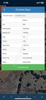 Mersin Mut Gökcetaş Köyü Satlık Tarla