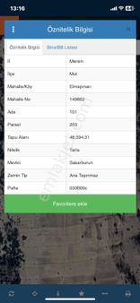 Mersin Mut Elmapınarı Köyü Satlık Tarla