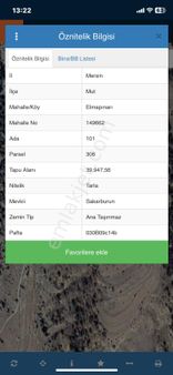 Mersin Mut Elma Pınarı Köyü. Satlık Arazi