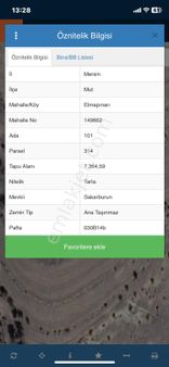 Mersin Mut Elmapınarı Köyü Satlık Tarla