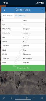 Mersin Mut Elmapınarı Köyü Satlık Arazi