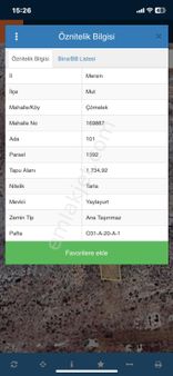 Mersin Mut Çömelek Köyü Satlık Arazi