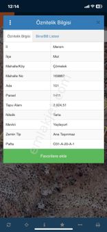 Mersin Mut Çömelek Köyü Satlık Tarla