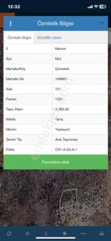 Mersin Mut Çömelek Köyü Satlık Tarla