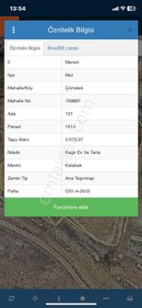 Mersin Mut Çömelek Köyü Satlık Tarla Ve Yıkık Ev