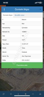 Mersin Mut Çömelek Köyü Satlık Tarla