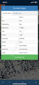 Mersin Mut Ballı Köyü Satlık Tarla