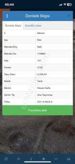 Mersin Mut Ballı Köyü Satlık Tarla