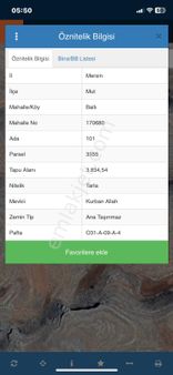 Mersin Mut Ballı Köyü Satlık Tarla