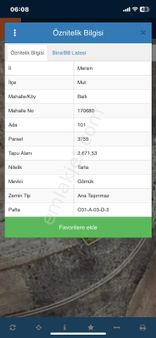 Mersin Mut Ballı Köyü Satlık Tarla