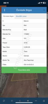 Mersin Mut Ballı Köyü Satlık Tarla