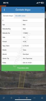 Mersin Mut Ballı Köyü Satlık Tarla