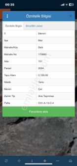 Mersin Mut Ballı Köyü Satlık Tarla