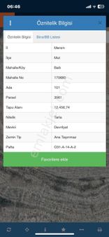 Mersin Mut Ballı Köyü Satlık Tarla