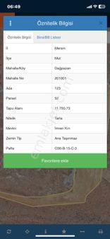 Mersin Mut Dağpazarı Köyü Satlık Tarla