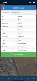 Mersin Mut Güme Köyü Satlık Tarla