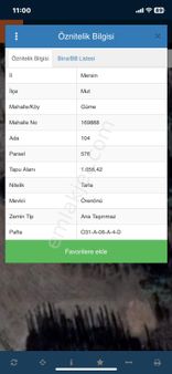 Mersin Mut Güme Köyü Satlık Tarla